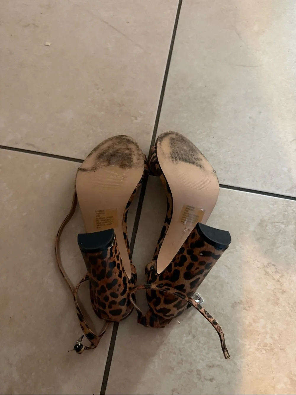 Steve Madden Leopard Print Slingback Block Heels - Brown/Black